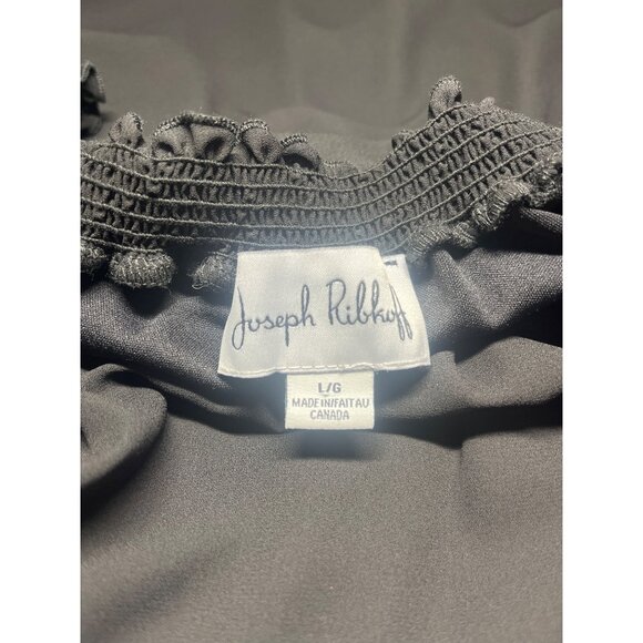 Joseph Ribkoff Dress Lace Bell Sleeves Elastic Neck Ladies Size Large Black - Picture 6 of 10